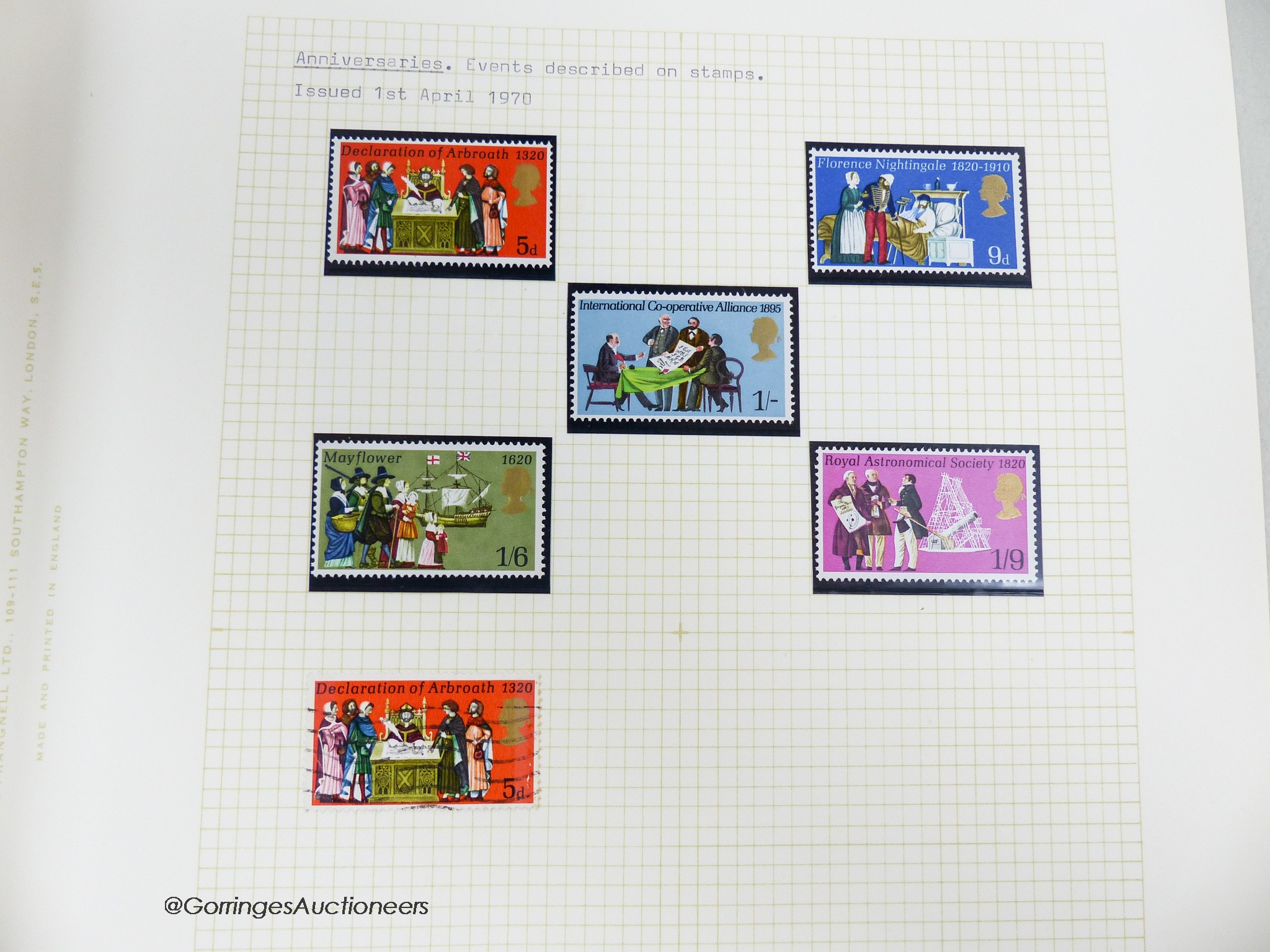 Three albums Great Britain stamps from 1935–1975 with 1939–48 high value set on mounted mint, 1948 silver wedding £1, later commemoratives and definitives